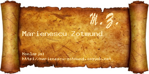 Marienescu Zotmund névjegykártya